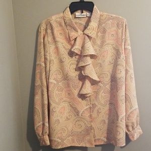 Peach Paisley Blouse